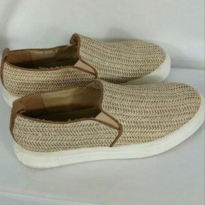 MIA Shoes Women's Nude Natural Weave Slip On Sneakers Comfort Walking Flats 10